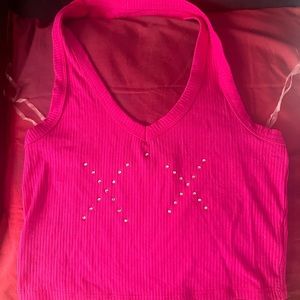 Custom rhinestone “x” shirt